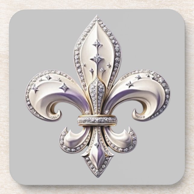 Trails I Travel Fleur De Lis Design Coaster (Front)