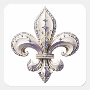Trails I Travel Fleur De Lis Design Square Sticker