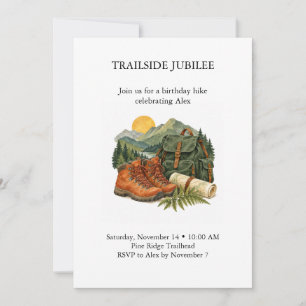Trailside Jubilee Hiking Birthday Invitation