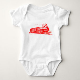 Train 03 - Red Baby Bodysuit