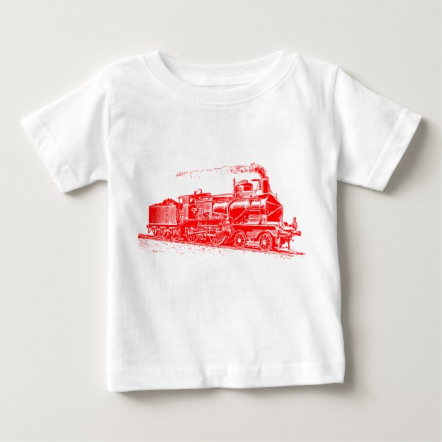 Train 03 - Red Baby T-Shirt (Front)