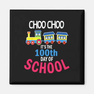 Train 100 Days Of Kindergarten School Student Teac Magnet