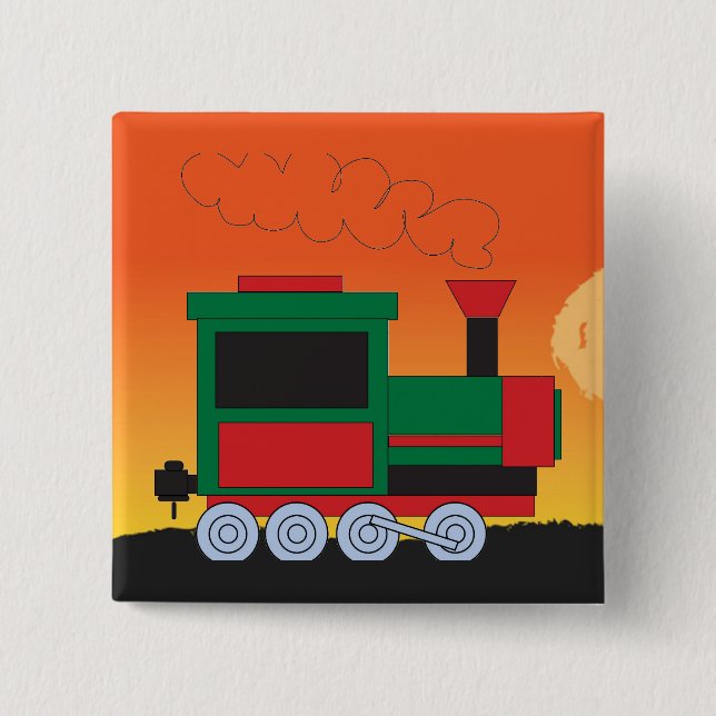 Train 15 Cm Square Badge (Front)