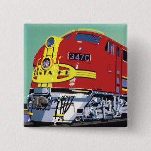 Train 15 Cm Square Badge