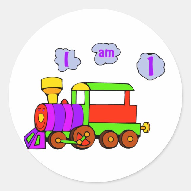 train 1st birthday classic round sticker (Front)