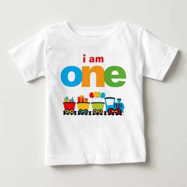 Train 1st Birthday T-shirt Toddler Baby Kid (Front)