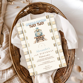 Train 2nd Birthday Invitation