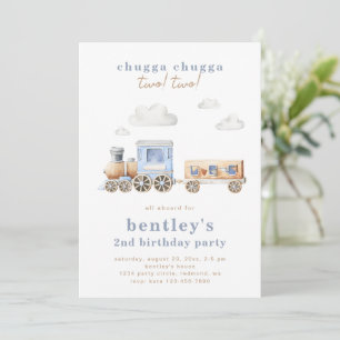 Train 2nd Birthday Invitation   Digital or Printed