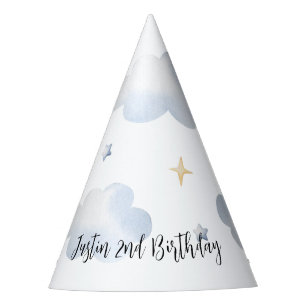 Train 2nd Birthday Pattern White Party Hat