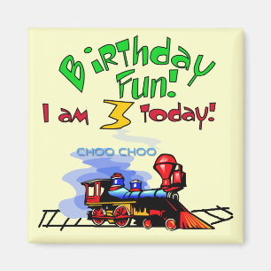 Train 3rd Birthday Tshirts and Gifts Magnet