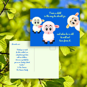 Train a Child Lambs Childcare Scripture  Postcard
