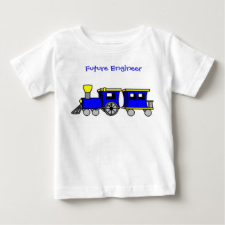train and caboose-blue, Future Engineer Baby T-Shirt