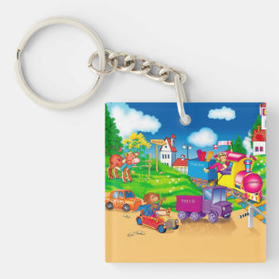 train and car key ring
