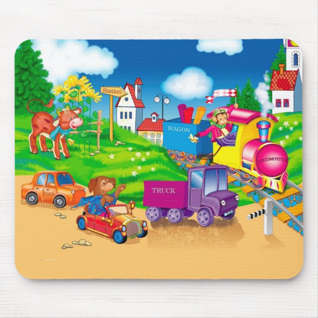 train and car mouse pad (Front)