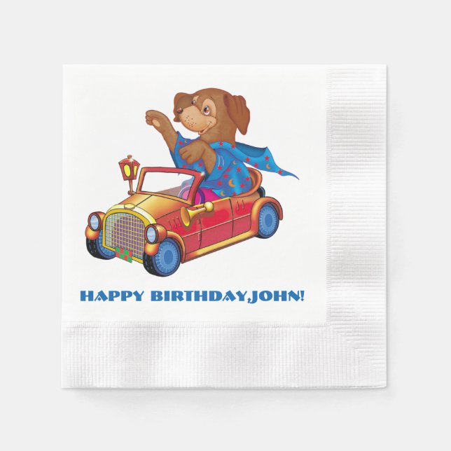 train and car napkin (Front)