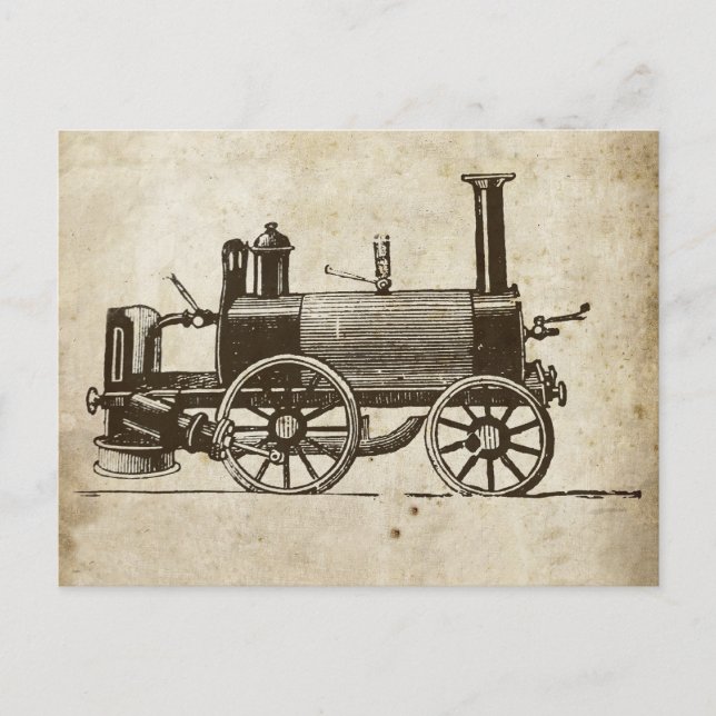 Train Antique Toy Steam Train Engine Postcard (Front)