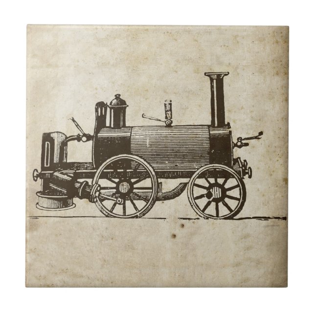 Train Antique Toy Steam Train Engine Tile (Front)
