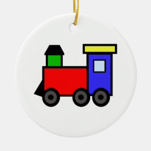 TRAIN APPLIQUE CERAMIC TREE DECORATION