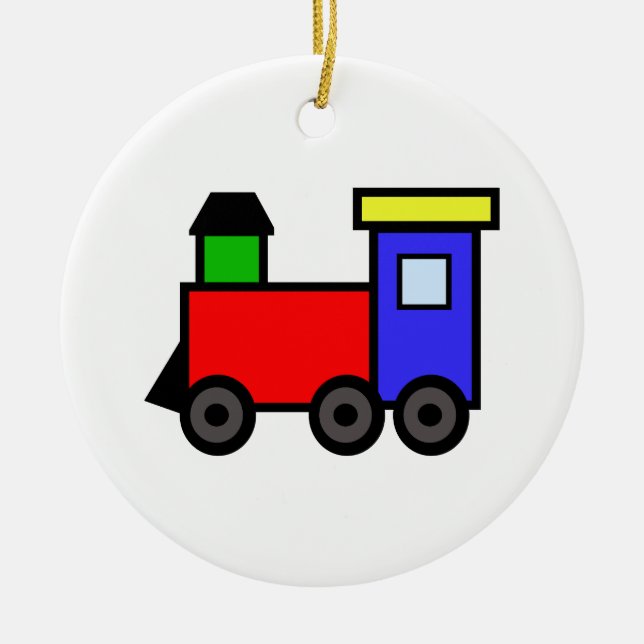 TRAIN APPLIQUE CERAMIC TREE DECORATION (Front)