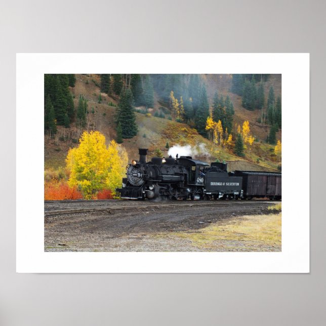 Train arriving in Silverton Poster (Front)