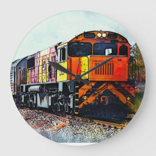 TRAIN ART WALL CLOCK