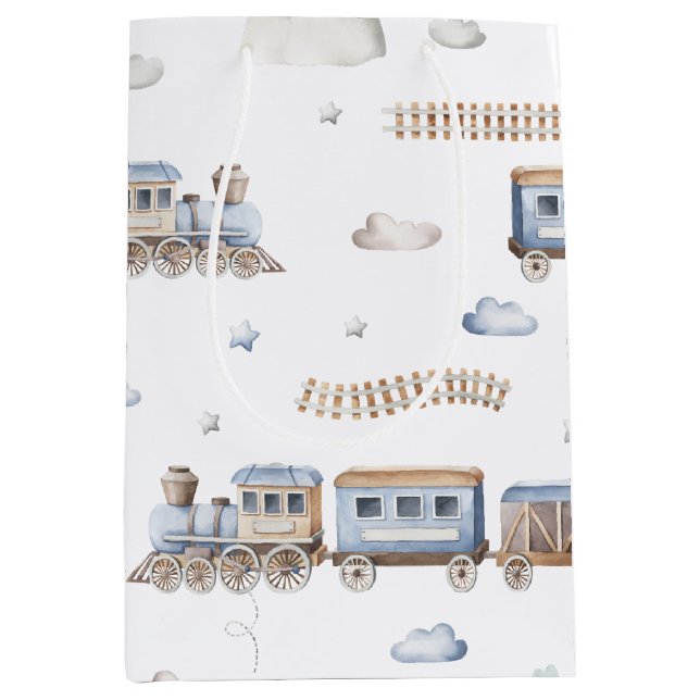 Train baby shower Medium Gift Bag (Front)