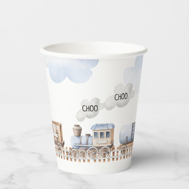 Train baby shower Paper Cups (Front)