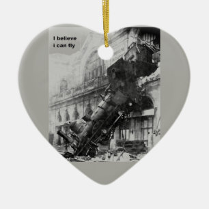 train believe it can fly ceramic tree decoration