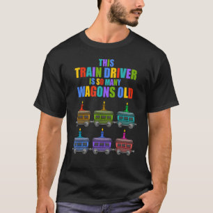 Train Birthday 6 Kids Train Steam Locomotive Wagon T-Shirt