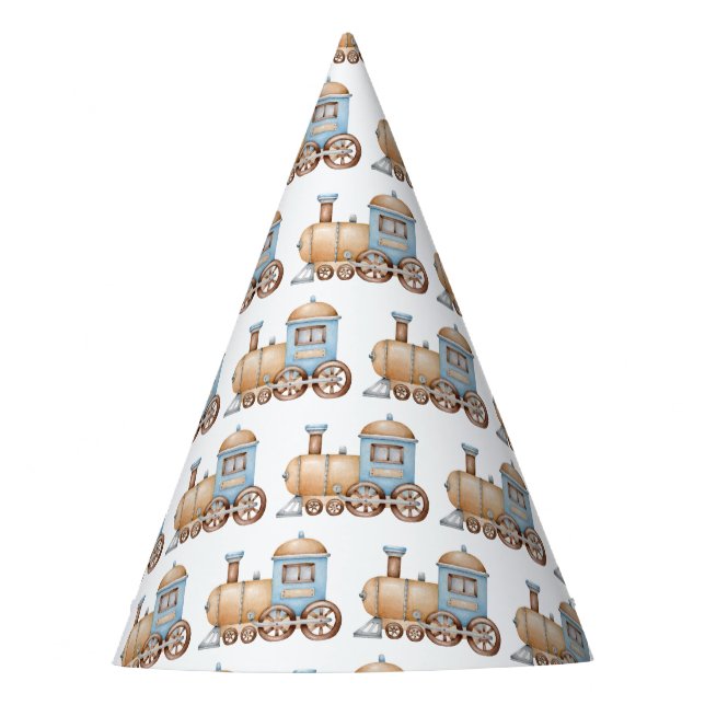 Train Birthday Baby Shower Party Hat (Front)