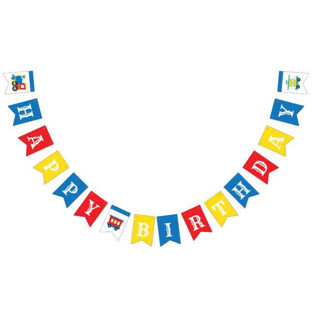 Train Birthday Bunting banner (All)