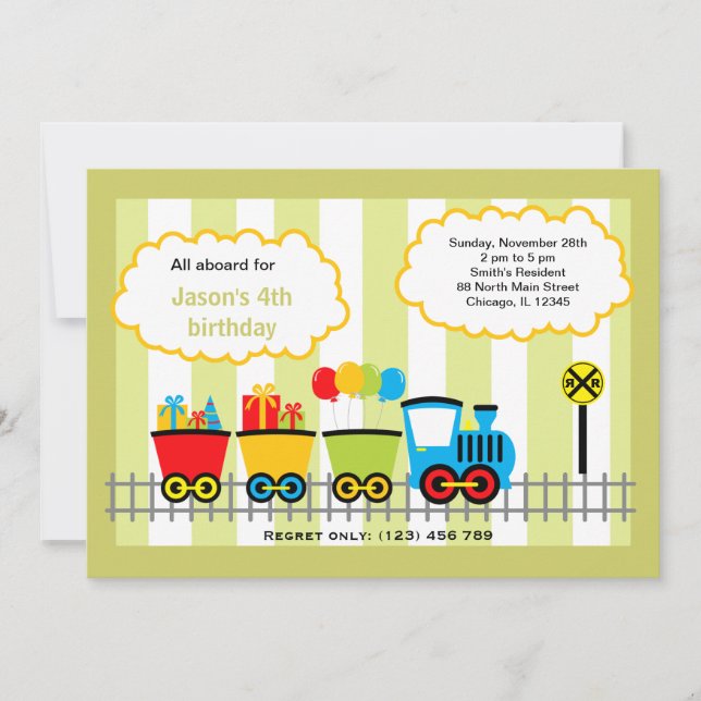 Train Birthday Invitation (Front)