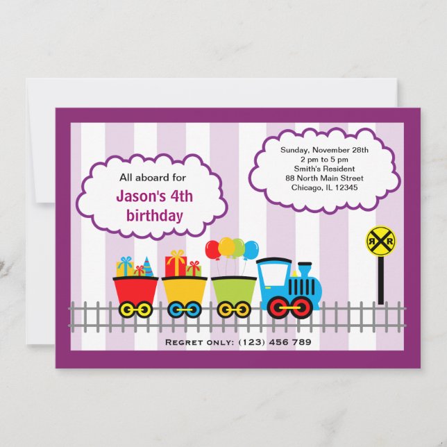 Train Birthday Invitation (Front)