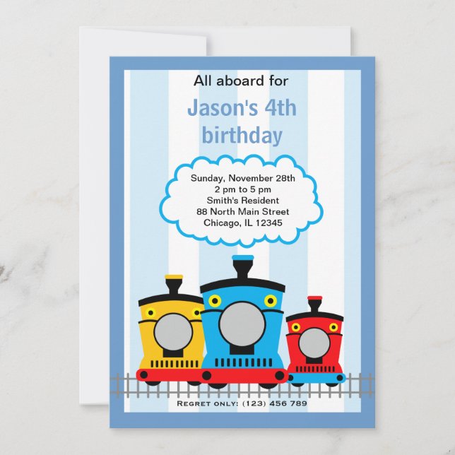 Train Birthday Invitation (Front)