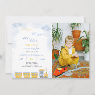 Train Birthday Invitation With Photo