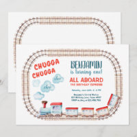 Train Birthday Invite Boy Chugga Choo Train Party