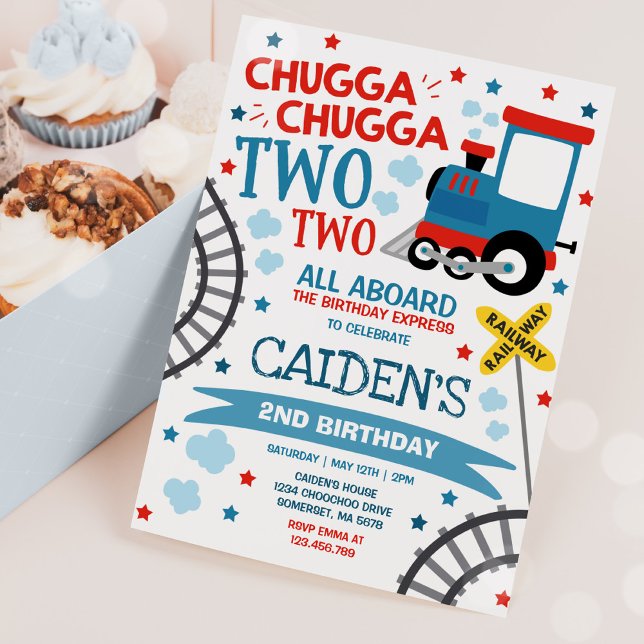 Train Birthday Invite Chugga Chugga Two Two Train (Creator Uploaded)