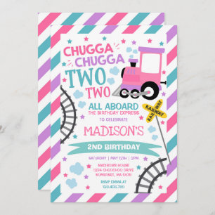 Train Birthday Invite Chugga Chugga Two Two Train