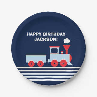 Train Birthday Paper Palte 7" Plate