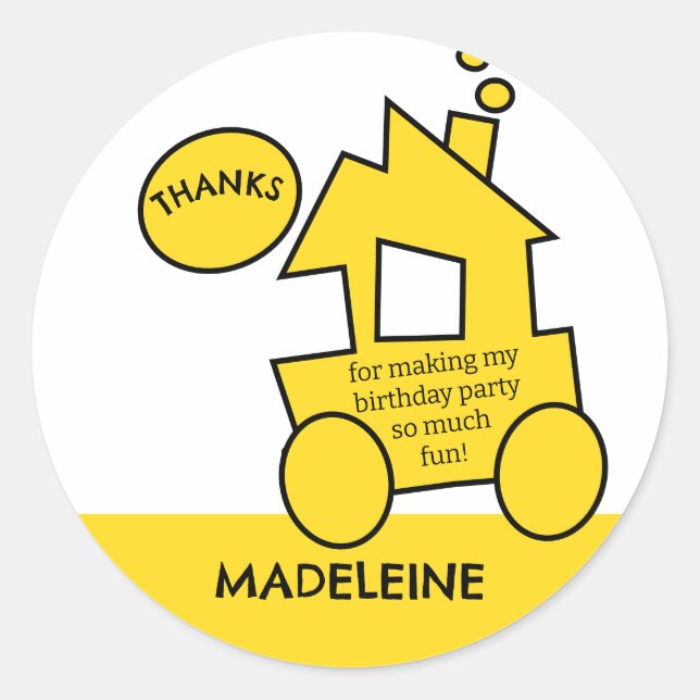 Train Birthday Party Classic Round Sticker (Front)