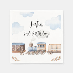 Train Birthday Party Decor Chugga Chugga Two Two  Napkin