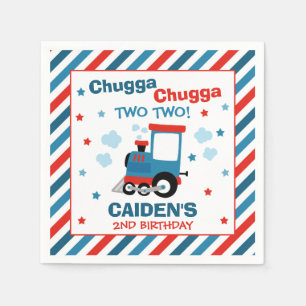 Train Birthday Party Decor Chugga Chugga Two Two Napkin