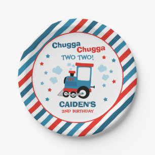Train Birthday Party Decor Chugga Chugga Two Two  Paper Plate