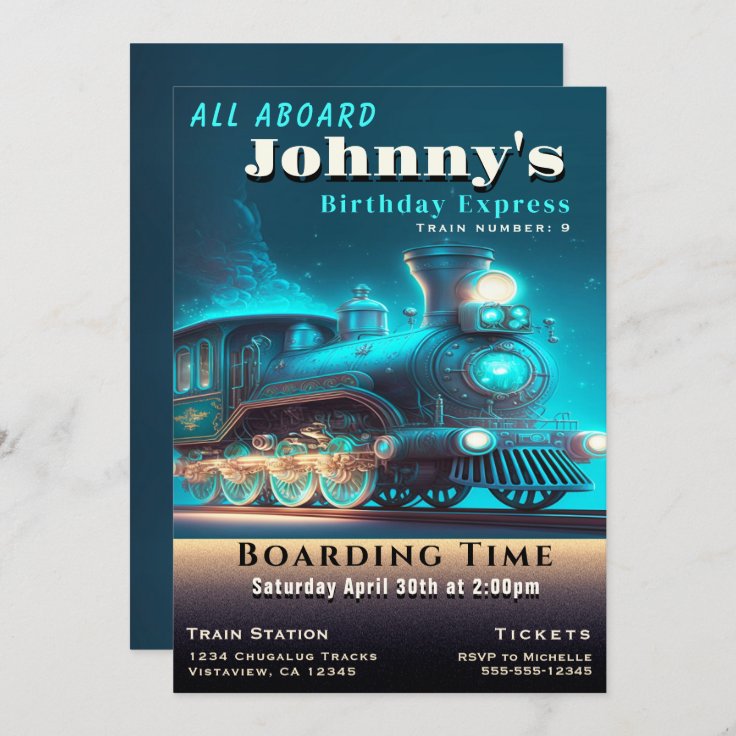 Train Birthday Party Invitation Zazzle