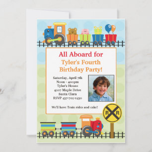 Train Birthday Party Invitation