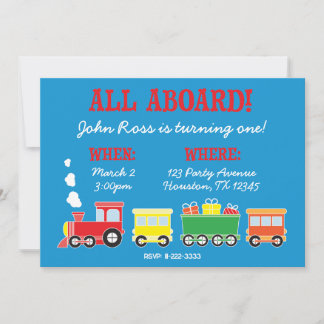 Train Birthday Party Invitation