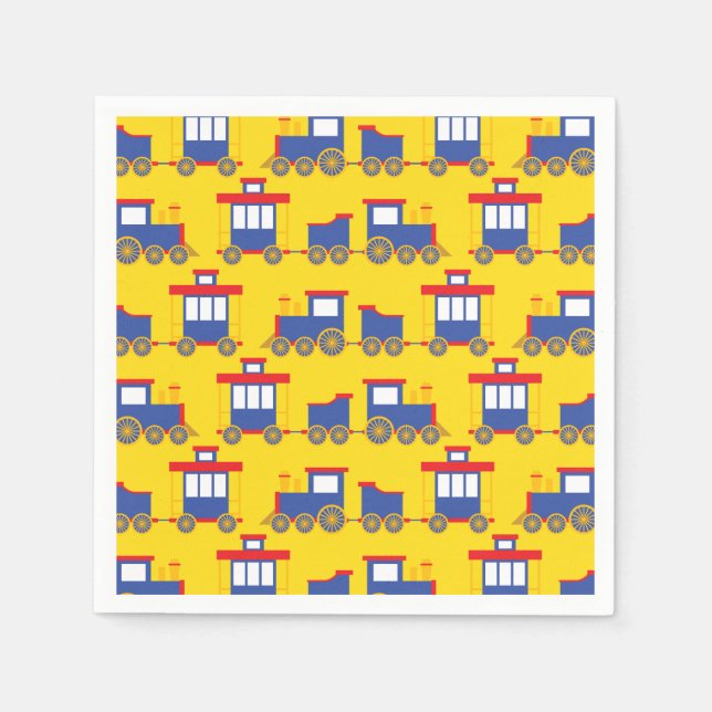 Train Birthday Party Napkin (Front)