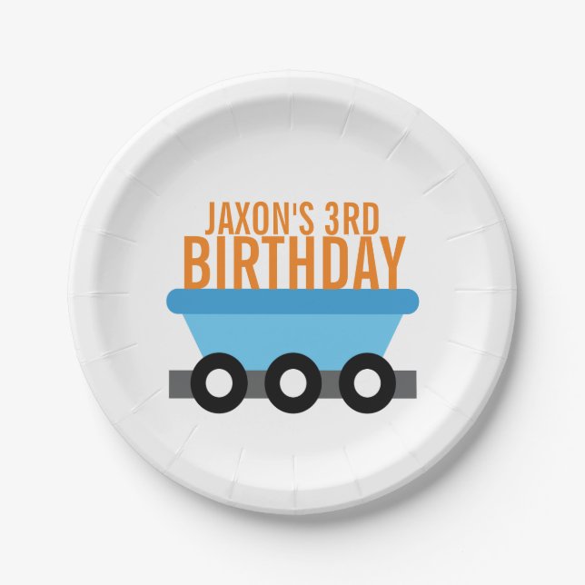 Train Birthday Party Paper Plate (Front)