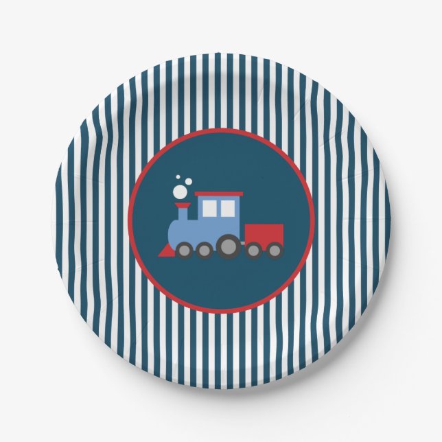 Train birthday party paper plates (Front)