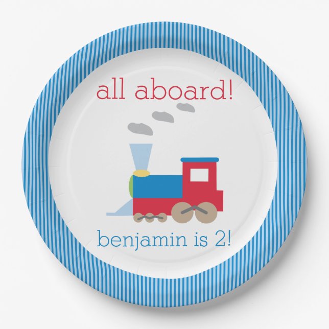 Train Birthday Party Plate (Front)